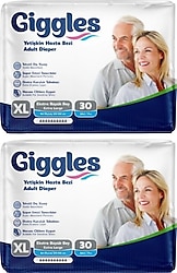 Giggles Belbantlı Ekstra Büyük Boy XL 30'lu 2 Adet Hasta Bezi