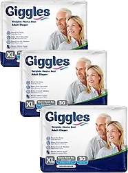 Giggles Belbantlı Ekstra Büyük Boy XL 30'lu 3 Adet Hasta Bezi