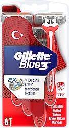 Gillette Blue 3 Milli Takım Özel Seri Kullan At 6'lı Tıraş Bıçağı