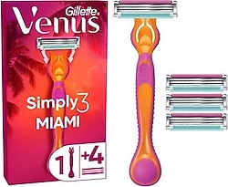 Gillette Venus Simply 3 Miami 4 Başlıklı Kadın Tıraş Bıçağı