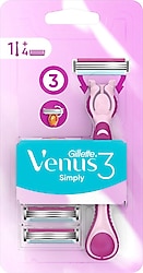Gillette Venus 3 Simply 4 Başlıklı Kadın Tıraş Bıçağı