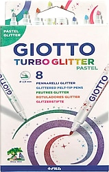 Giotto Turbo Glitter Pastel 8'li Keçeli Kalem Seti