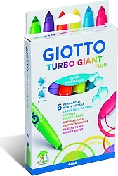 Giotto Turbo Giant Fluo 6'lı Keçeli Kalem Seti