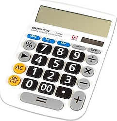 Gıpta F3046 Beyaz 12 Haneli Masaüstü Hesap Makinesi