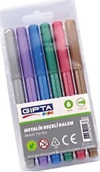 Gıpta Metalik 6 Renk Keçeli Kalem