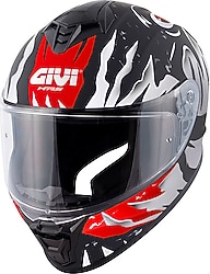 Givi 50.X Sharkbite Mat Siyah Beyaz Kırmızı Full Face Motor Kaskı