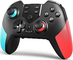 Gizala T23 Kırmızı-Mavi Kablosuz Nintendo Switch Pro Oyun Kolu
