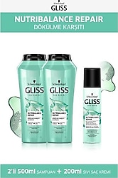 Gliss Nutribalance Şampuan 500 ml 2 Adet + Sıvı Saç Kremi 200 ml