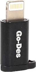 Go-Des GD-CT02 Siyah Micro to Lightning Çevirici OTG Kablo