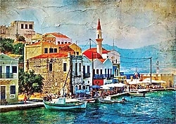 Gold Puzzle Akdeniz'de Sahil Kasabası 1000 Parça Puzzle