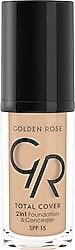 Golden Rose Total Cover 2 in 1 SPF 15 05 Cool Sand 30 ml Fondöten & Kapatıcı