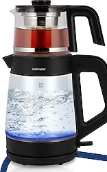 Goldmaster Çınar GM-8320 Siyah 1900 W Cam Demlikli Çay Makinesi