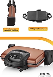 Goldmaster Lezzito Gold 1750 W Izgara ve Tost Makinesi