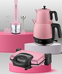 Goldmaster Orginal Zerafet Pembe 3'lü Elektronik Çeyiz Seti