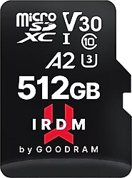 Goodram IRDM IR-M2AA-5120R12 Class 10 UHS-I U3 A2 V30 512 GB Micro SD Kart