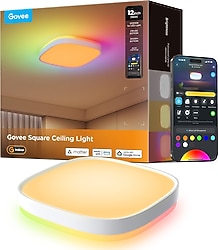Govee RGBWW + RGBIC 12 inç Kare Akıllı Tavan Armatürü