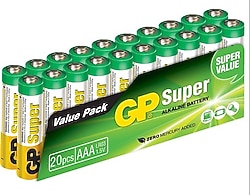 GP LR03 Super Alkalin 20'li AAA İnce Kalem Pil