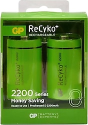 GP Recyko 2200 mAh 2'li Şarjlı D Büyük Pil