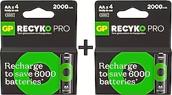 GP Recyko Pro 2000 mAh 8'li Şarjlı AA Kalem Pil