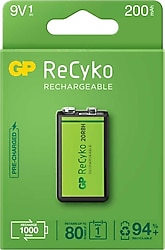 GP Recyko 200 mAh Şarjlı 9V Pil