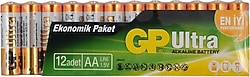 GP 15AU LR6 Ultra Alkalin 12'li AA Kalem Pil