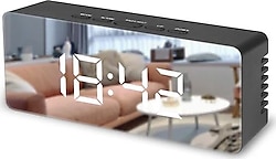 Gplus W561 Dijital Led Termometreli Aynalı Alarmlı Masa Saati