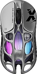 GravaStar Mercury X Gümüş Şarjlı Ergonomik Optik Kablolu/Kablosuz Oyuncu Mouse