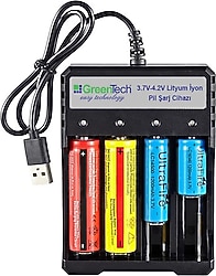 Greentech GT-BC05 4'lü Li-ion Pil Şarj Aleti