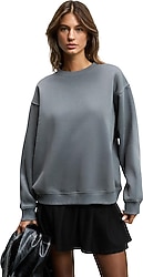 Grimelange Karius Gri Kadın Oversize Sweatshirt