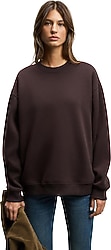 Grimelange Karius Koyu Kahverengi Kadın Oversize Sweatshirt