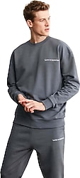 Grimelange Rairok Koyu Gri Erkek Oversize Sweatshirt