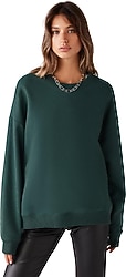 Grimelange Susana Koyu Yeşil Kadın Oversize Sweatshirt