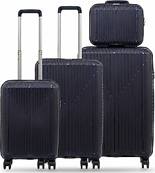 Ground Sirius 10728 Kabin + Orta + Büyük + Makyaj Boy 4'lü Valiz Seti