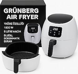 Grünberg AF-003 8 lt Beyaz Yağsız Fritöz