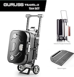 Guruss Travel-X Taşınabilir Kömürlü Tam Set Siyah Mangal