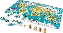 Hape 2in1 Dünya Turu Yapboz ve Kutu Oyunu