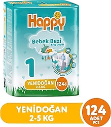 Happy 1 Numara Yenidoğan 124'lü Bebek Bezi