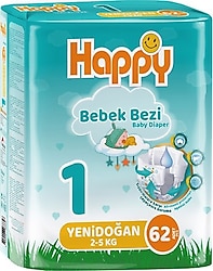 Happy 1 Numara Yenidoğan 62'li Bebek Bezi