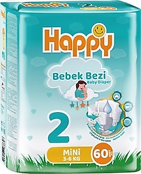 Happy 2 Numara Mini 60'lı Bebek Bezi