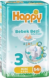 Happy 3 Numara Midi 54'lü Bebek Bezi
