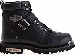 Harley Davidson Brake Buckle Black Deri Erkek Bot