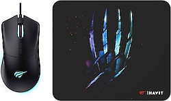 Havit Gamenote MS1037CM Siyah RGB Optik Kablolu Oyuncu Mouse + Mouse Pad