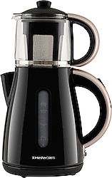 Heifer 1500 W Siyah Rose Cam Demlikli Çay Makinesi