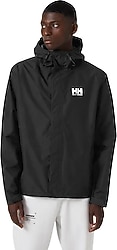 Helly Hansen Seven J HHA.62047-992 Kapüşonlu Siyah Erkek Yağmurluk