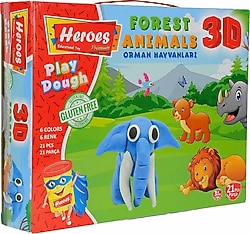 Heroes 3D Orman Hayvanları 21 Parça Oyun Hamuru Seti