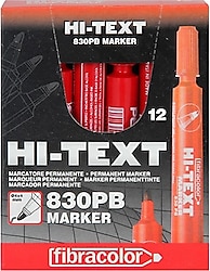 Hi-Text 830 Pb Yuvarlak Uçlu Kırmızı 12'li Permenant Marker Kalem