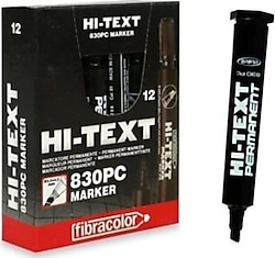 Hi-Text 830 Pb Yuvarlak Uçlu Siyah 12'li Permenant Marker Kalem