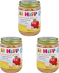 Hipp Organik Elma ve Muz Püresi Kavanoz Maması 190 gr 3 Adet