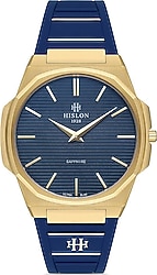 Hislon Classic CL127G-11MG Silikon Kordon Altın-Mavi Erkek Kol Saati