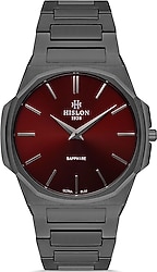 Hislon Classic CL127N-14SN Çelik Kordon Füme-Kırmızı Erkek Kol Saati